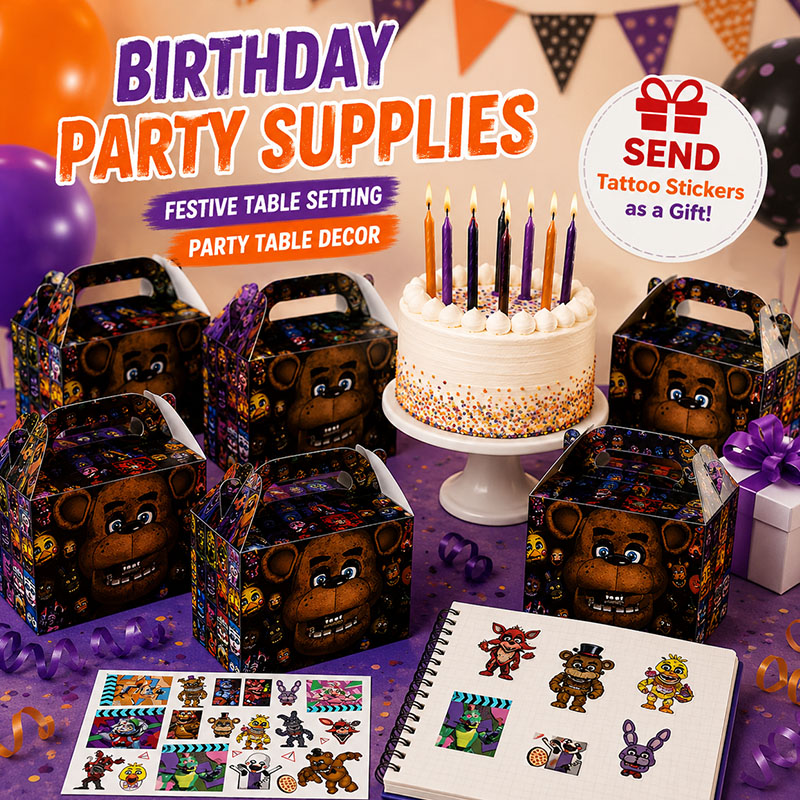 Party Games At Wedding - Five Nights At Freddy's テーマパーティー記念品パック 紙箱