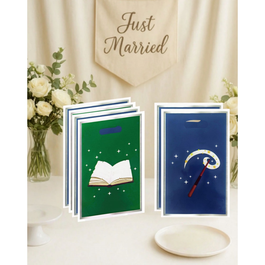Party Games At Wedding - 20個/40個入りパーティーギフトバッグ、ギフトバッグ、プリント柄の杖と魔法の本が入ったギフトバッグ、ホリデーイベントやパーティーでのギフト包装、イベントやパーティー用品、小さなパーティーギフトバッグに最適。 小さなギフト包装袋、返礼品袋、誕生日、祝日、ゲーム、パーティー、お祝い、その他の機会に適したギフトバッグ。