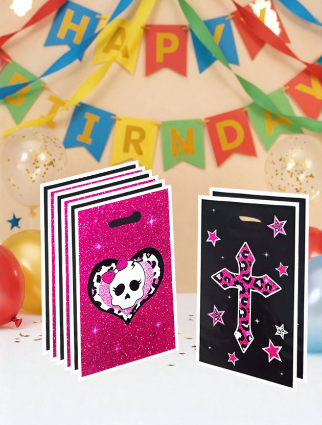 Party Games At Wedding - 女の子向けの20個/40個入りのおしゃれなギフトバッグ。スタイリッシュなスカルデザインとクロス柄が特徴で、大胆なピンクと黒のカラーで、カーニバルパーティー、テーマパーティー、パーティーフェイバリットバッグでのギフト包装に最適です。 小さなギフト包装袋、返礼品袋、誕生日、祝日、ゲーム、パーティー、お祝い、その他の機会に適したギフトバッグ。