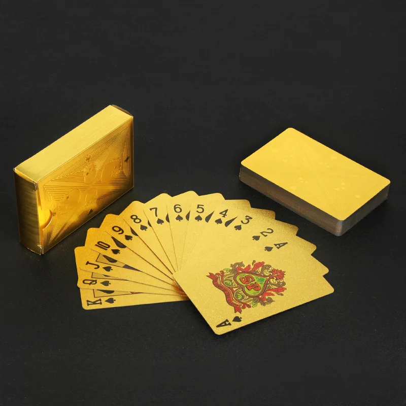 Party Games Using Playing Cards - ポーカーカード金箔スカル,防水,PVC,プラスチック,ギャンブルゲーム用の魔法のカード,洗える,柔軟な使用