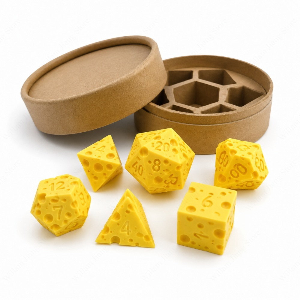 Party Games At Wedding - 3Dプリントチーズダイスセット、D4 D20ダイスセット付き、ボードゲームパーティー、家族の集まり、自宅でのフェスティバル、リラックスに最適