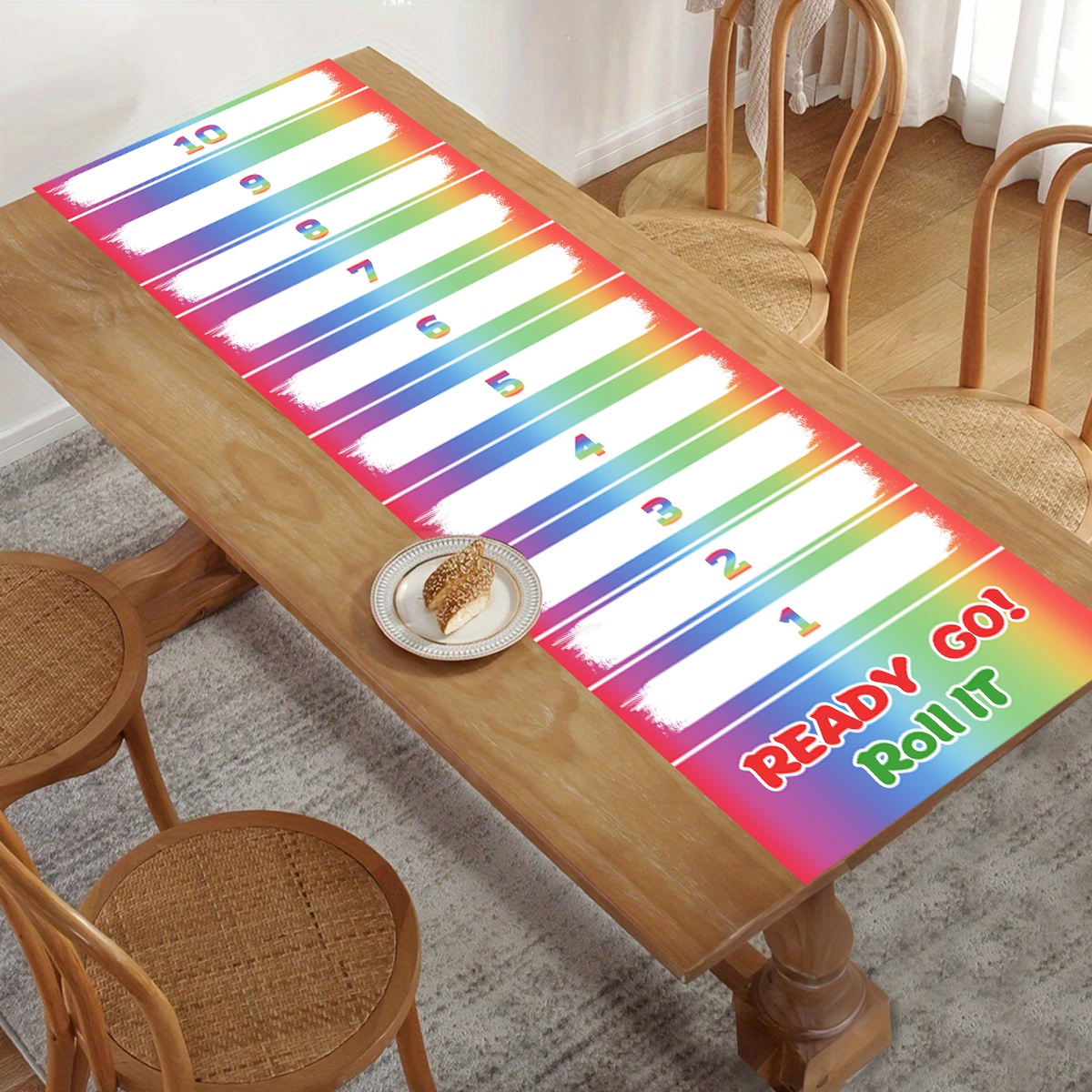 Party Games No Supplies - 1pc レインボースクロールスコアリングゲーム DIY ボトルローリングゲームスコアスクロール家族の集まりパーティー用品誕生日パーティーの装飾