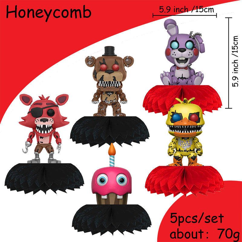 Party Games At Wedding - FNAF（ファイブナイツアットフレディーズ）漫画テーマゲーム、フレディの誕生日デコレーション、ハニカムテーブル、ベビーシャワーパーティー用品アクセサリー