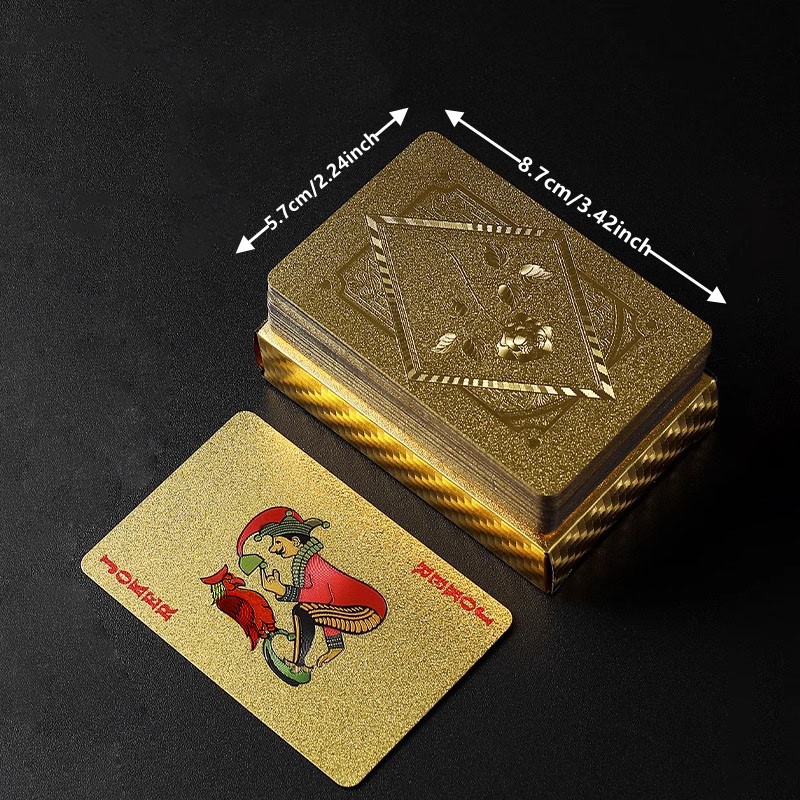 金箔スカルポーカーカード防水 PVC プラスチックマジックカ - Party Games Using Playing Cards のレビューと価格