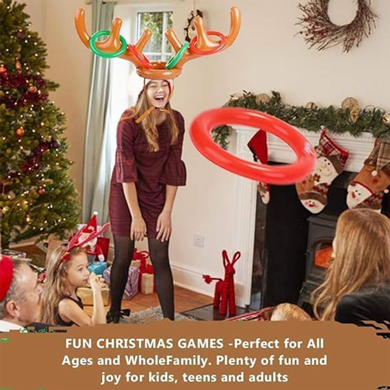 1/3 セットクリスマスゲームインフレータブルトナカイ枝角帽 - Party Games No Supplies のレビューと価格