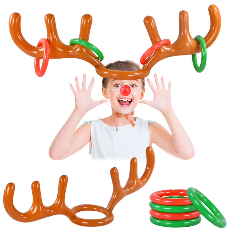 1/3 セットクリスマスゲームインフレータブルトナカイ枝角帽 - Party Games No Supplies のレビューと価格