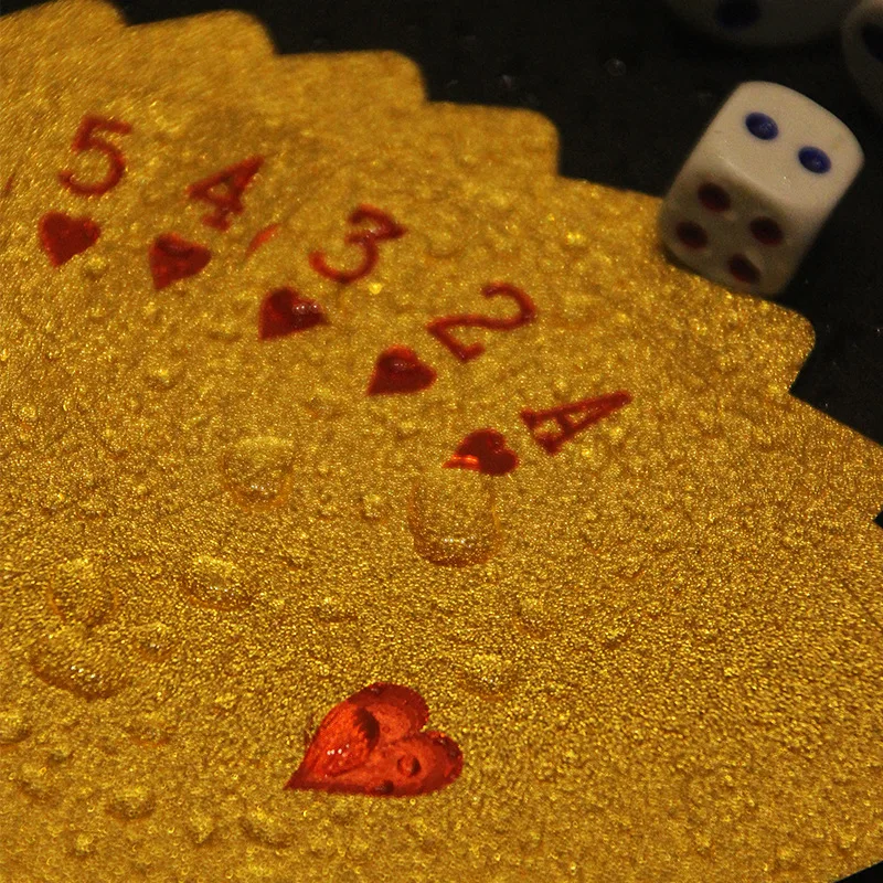 ポーカーカード金箔スカル,防水,PVC,プラスチック,ギャン - Party Games Using Playing Cards のレビューと価格