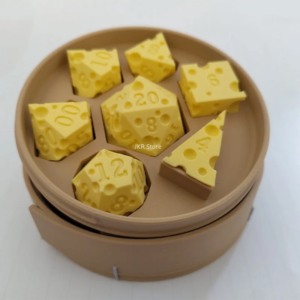 3Dプリントチーズダイスセット、D4 D20ダイスセット付き - Party Games At Wedding のレビューと価格
