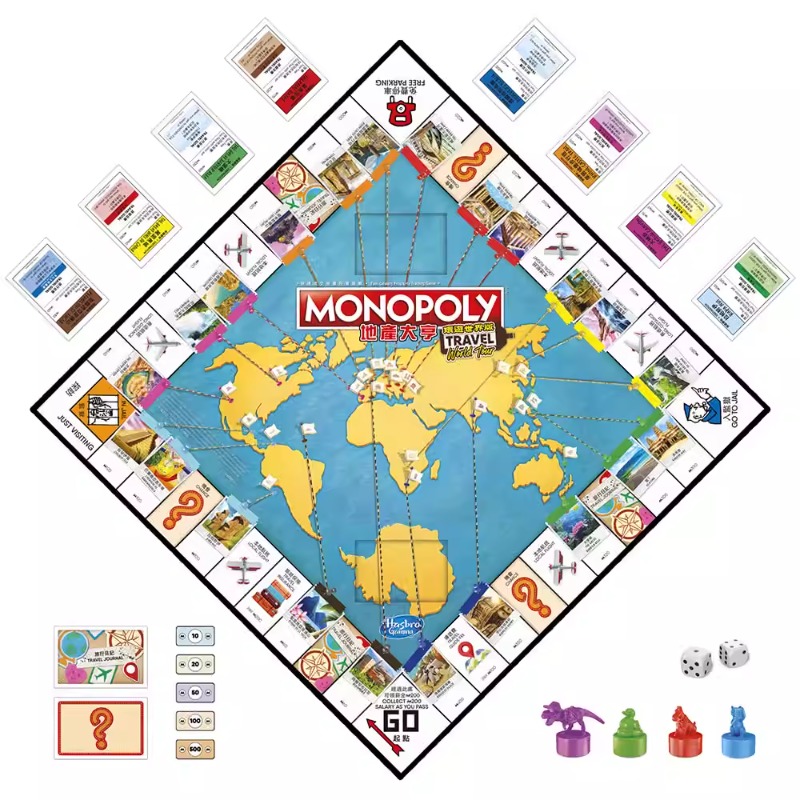 ハスブロ本物の不動産王モノポリートラベルワールドツアーデスク - Hasbro Game Monopoly のレビューと価格